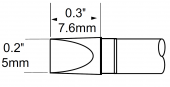 Картридж-наконечник METCAL для MFR, клиновидный 5.0 х 7.6мм SFP-CH50