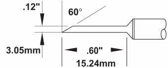 Картридж-наконечник METCAL для СV/MX, миниволна удлинненный 3 мм